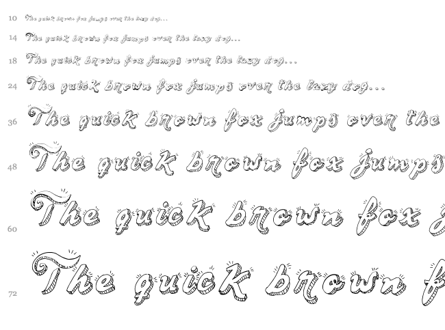Sketch Handwriting font waterfall